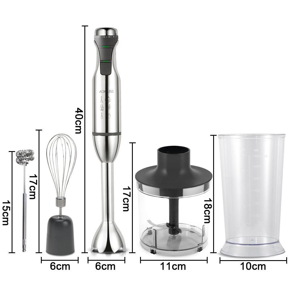 ACKILISS Cross-Border Household Kitchen Handheld 5-in-1 Electric Food Processor Juicer Meat Grinder Egg Beater Cooking Stick