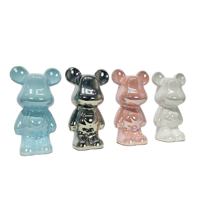 Chinese Style Violent Bear Ornament High-end Ceramic Living Room Entrance TV Cabinet Wine Cabinet Money Box Home Decoration Gift