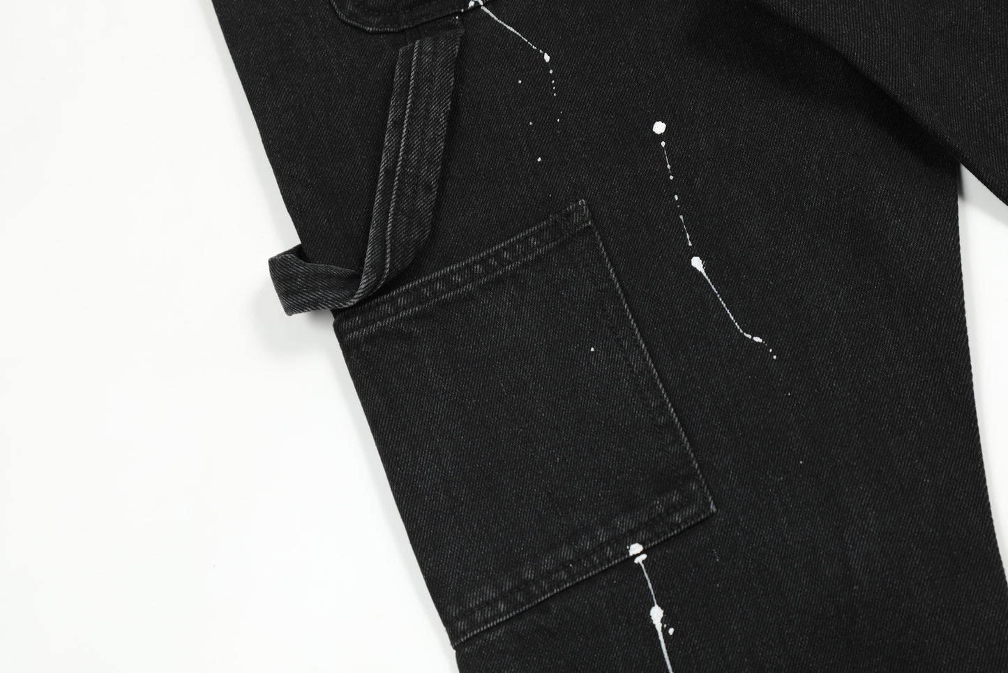2023New Graffiti Ink Splash Damage Dept Casual Retro Niche vibo High Street Men's and Women's Flared Jeans