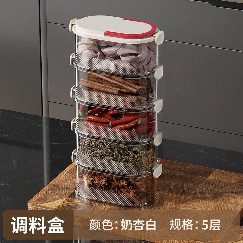 Spice Storage Box Seasoning Jar Box Household Kitchen High-end Sichuan Pepper Aniseed Seed Seasoning Food-grade Storage Box Sealed Jar