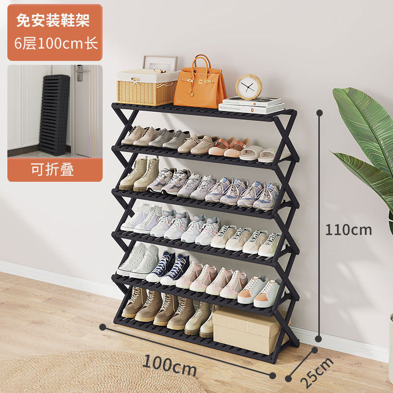 Shoe Rack Multi-layer Household Folding Doorway Storage Shoe Rack Dormitory Space-saving Simple Layered Partition Shoe Rack