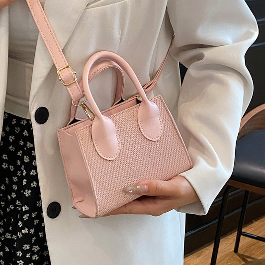 Korean Style Simple Crossbody Personality Small Square Bag2024Summer new style casual stylish single-shoulder bag corduroy handbag