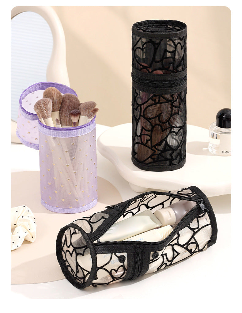 Beilian Mesh Pencil Case Vertical Transparent High-Value Stationery Box Cylindrical Student Back-to-School Season Pen Holder Bag Wholesale http://detail.1688.com/offer/954056083670.html