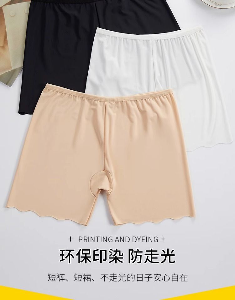 Safety Shorts Ice Silk Women Seamless Underwear Summer New Lace Anti-Exposure Thin Wave Three-Quarter Leggings Wholesale