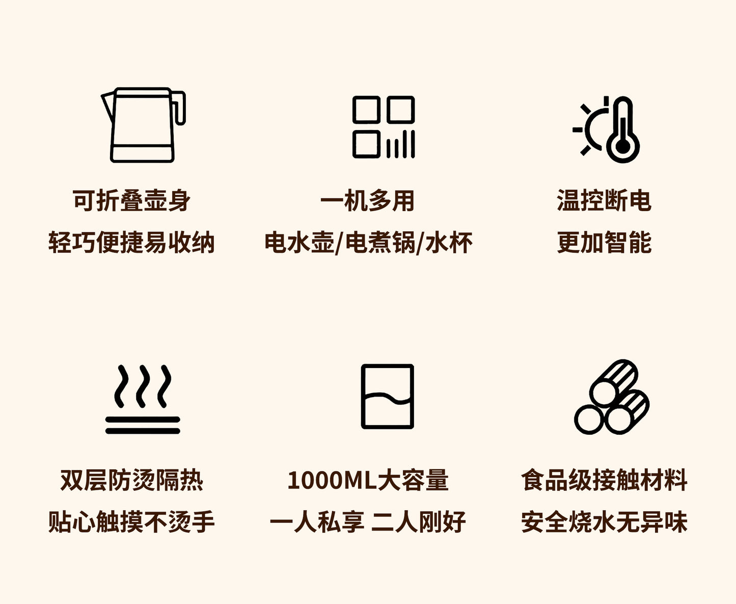 Travel Outdoor Kettle Mini Folding Kettle Portable Electric Kettle Cross-Border Telescopic Household Folding Kettle