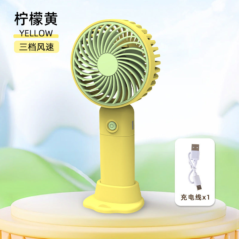 Children's Small Handheld Fan Student Gift Portable Cartoon Mini Portable Rechargeable Small Desktop Fan