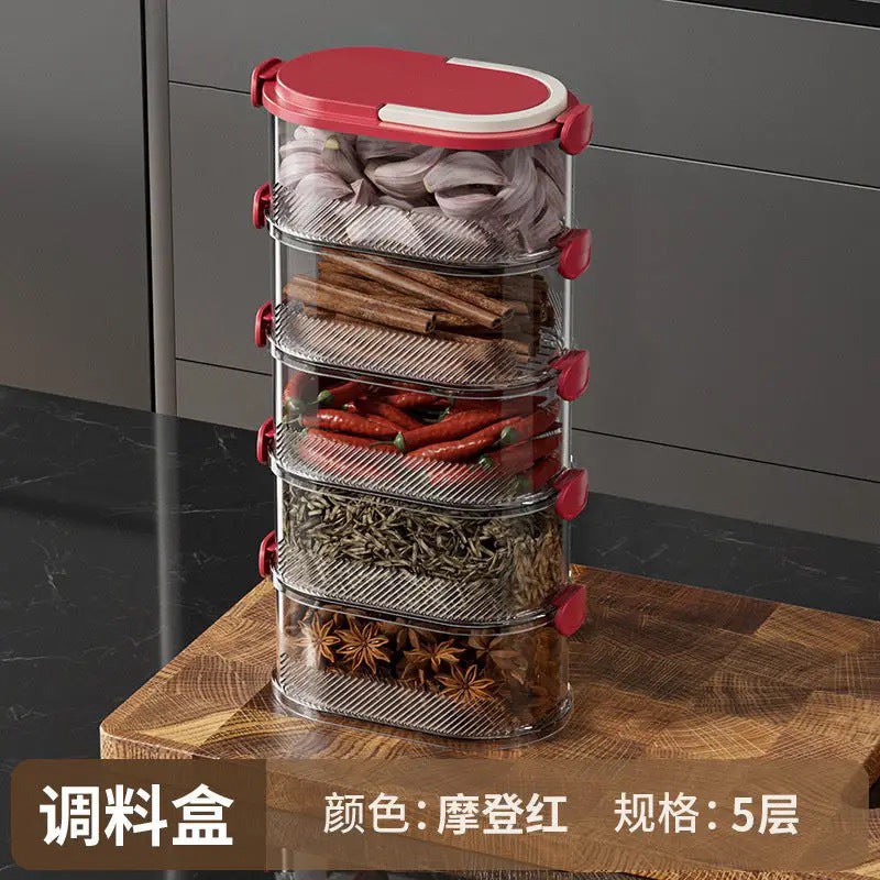 Spice Storage Box Seasoning Jar Box Household Kitchen High-end Sichuan Pepper Aniseed Seed Seasoning Food-grade Storage Box Sealed Jar