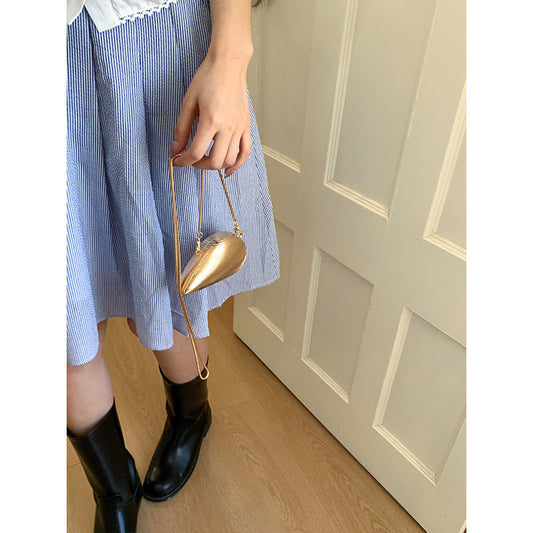 Mini2025Summer New Bag Niche Metal Shell Single Shoulder Chain Crossbody Bag Evening Fashion Small Bag for Women