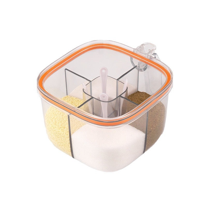Seasoning Box Household Kitchen Seasoning Jar Combination Set Integrated Multi-Grid Salt Msg Pepper Storage Seasoning Seasoning Bottle
