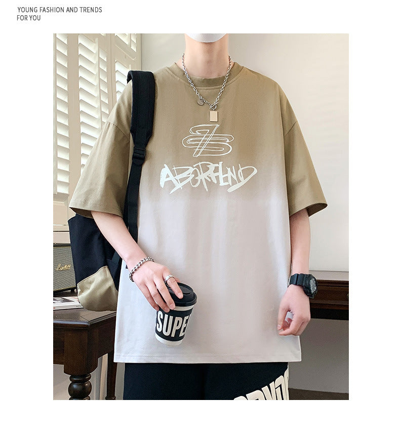 Youth Summer Ice Silk Short Sleeve t T-shirt for boys in summer2025New style junior high and high school student short-sleeve tops