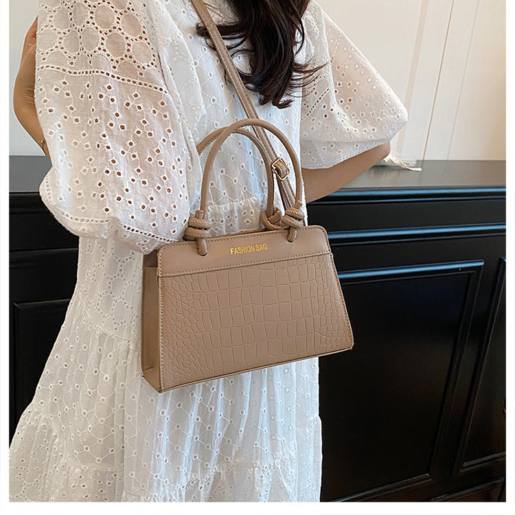 Large Capacity Patchwork Spring2025Casual New Korean Style Trendy Fashion European and American ins Single-shoulder Handheld Small Square Bag