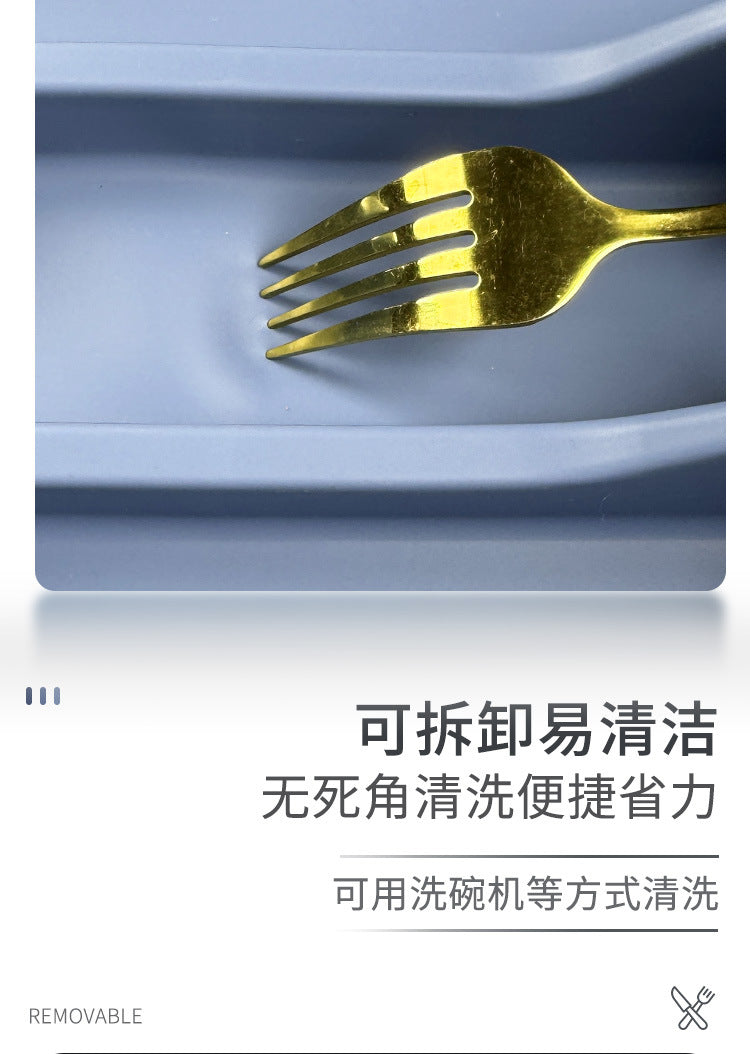 Cross-Border Utensil Tray Drawer Silicone Tableware Storage Box Shrinkable Storage Rack Kitchen Tool Storage Tray
