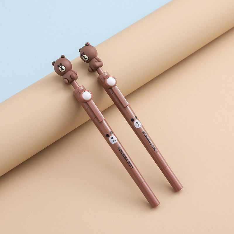 Factory Direct Sale Patrick SpongeBob SquarePants Rotating Pen Cute Gel Pen with Rotating Beads High-Value Student Stress Relief Pen
