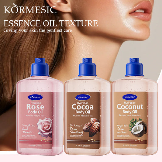 KORMESIC Full English Coconut Body Oil Body oil Massage Essential Oil260ml Cross-Border Foreign Trade Wholesale