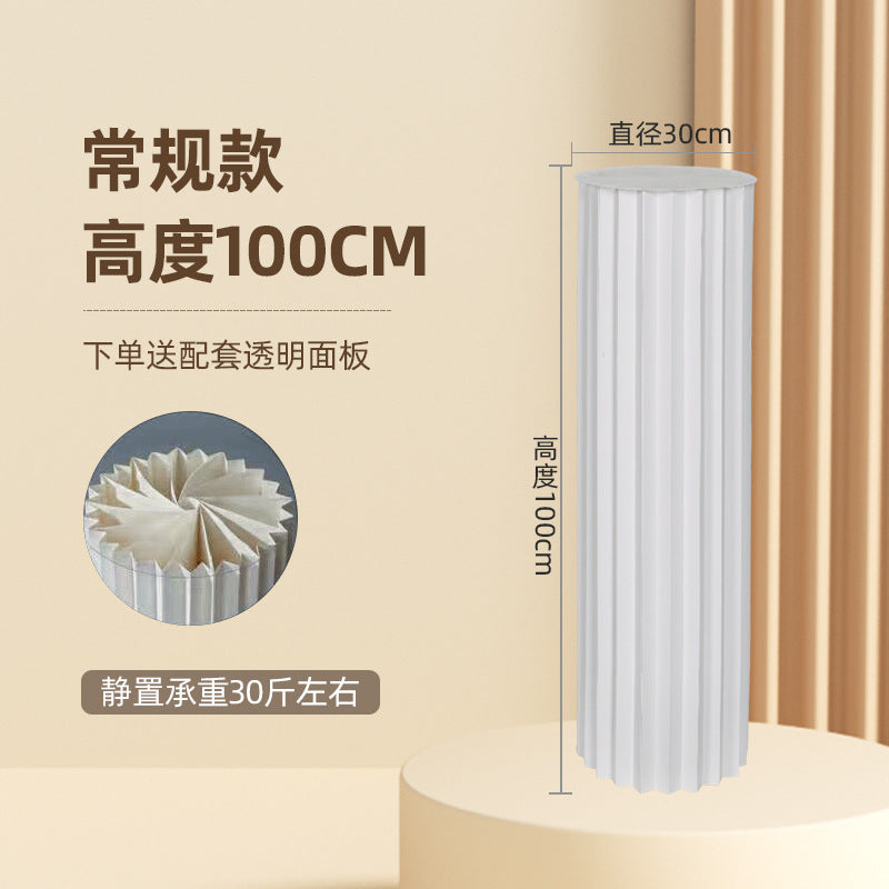 【Firefly Lantern】Live Streaming Background Decoration Foldable Round Column Paper Roman Column Folding Column Road Guide Ornament