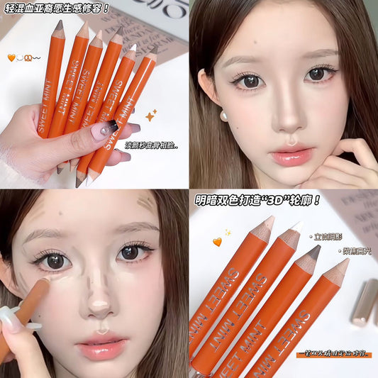 sweet mint Double-Ended Contour Pen Matte Brightening Face Shadow Nose Shadow Highlight Contour All-in-One Stick for Women2542