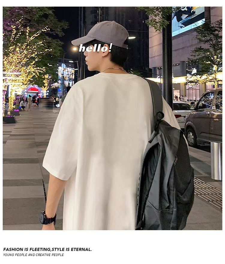Summer New Short Sleeve Loose t T-shirt Men Fashion Brands Casual Half Sleeve Trendy T-shirt Bottoming Shirt Half Sleeve Shirt