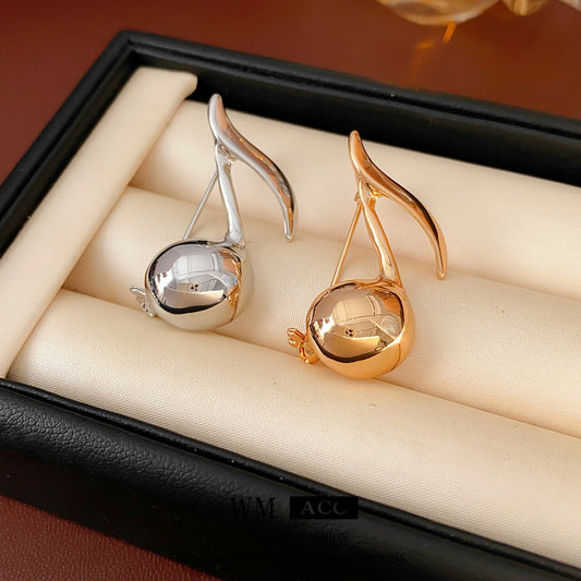 European and American Cross-Border Metal Music Note Brooch for Women, Vintage Exquisite Fashionable Unique Clothing Design Sense Niche Accessories Wholesale