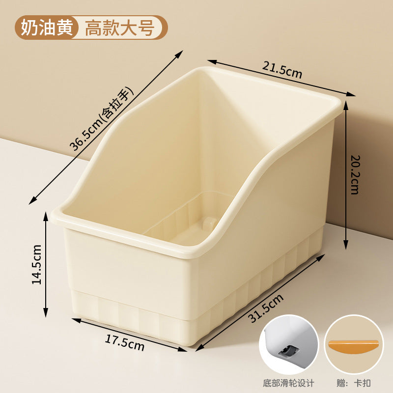 Cabinet Storage Box with Wheels Gap Sundries Kitchen Organizer Box Household Large Capacity Multifunctional Cabinet Storage Box