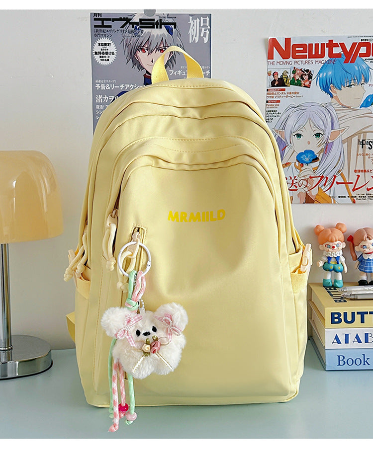 Large Capacity Backpack Women's New Fashion Simple School Bag Harajuku style solid color travel backpack for middle and high school students http://detail.1688.com/offer/967608488585.html