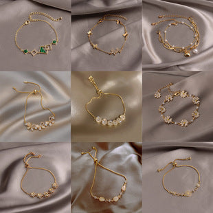 Korean Versatile Pearl Bracelet for Women ins Niche Style High-End Titanium Steel Bracelet Couple Bracelets Wholesale
