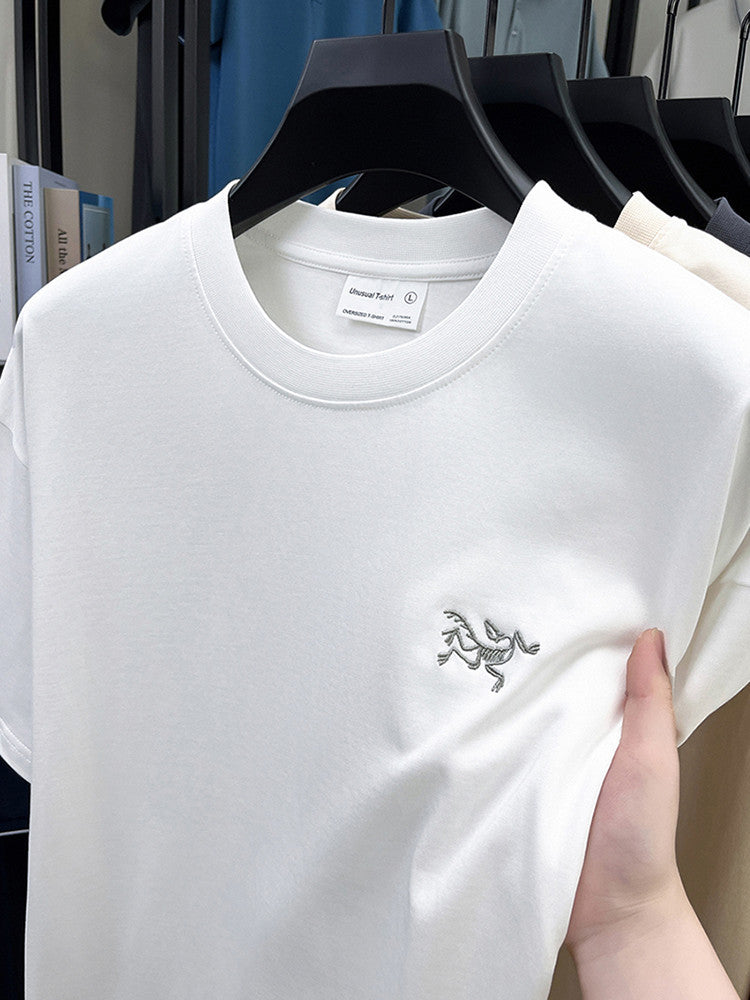 Cotton Short Sleeve T Men's T-Shirt Ancestor Bird Same Style Embroidered Fashion Wholesale Men's Round Neck Summer Thin T-Shirt