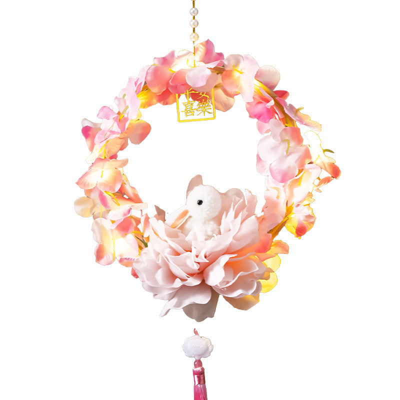 Mid-Autumn Festival Rabbit Lantern Finished Product Handheld Glowing Jade Rabbit Lantern Lotus Lantern Hanfu diy Handcrafted Ancient Style Props