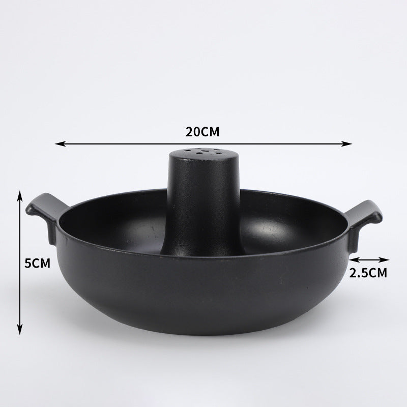 Old Beijing Shabu-Shabu Thickened Charcoal Elephant Trunk Hot Pot Solid Wine Utensils Clear Soup Hot Pot Classic Traditional Style Cooking Hot Pot