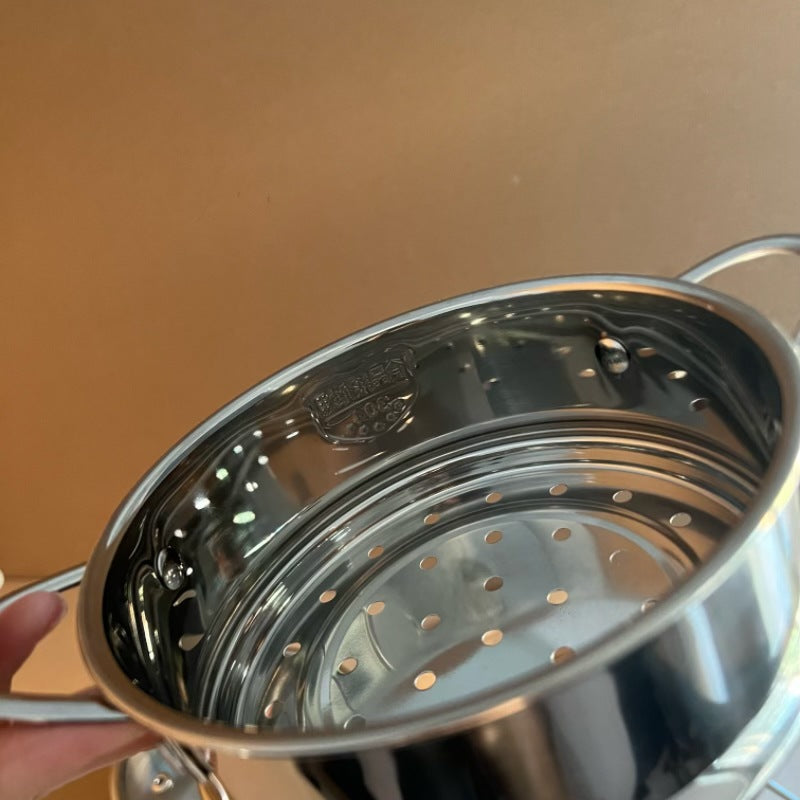 For one person316Stainless Steel Baby Food Supplement Pot Small Milk Pot Household Baby Steaming and Cooking Integrated Soup Pot Steamer