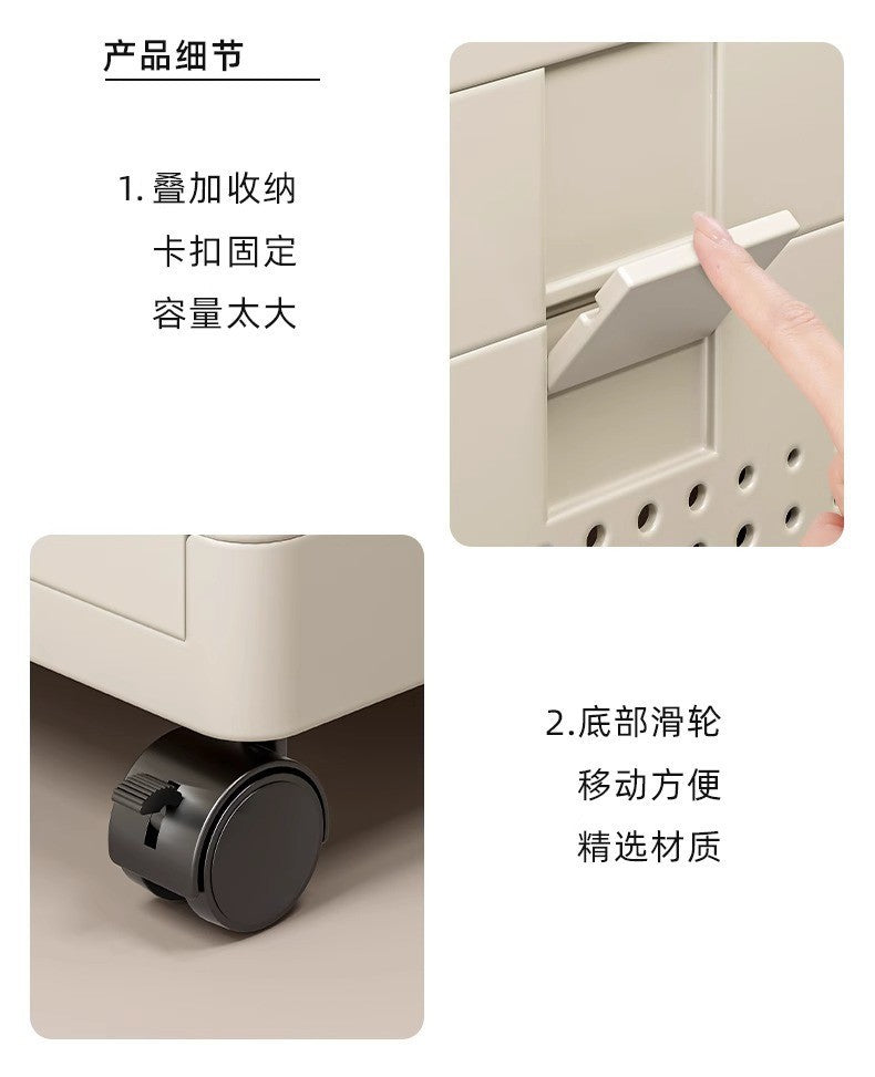 Thickened Floor-standing Small Cart Snack Storage Rack Multi-layer Organizer Living Room Bedroom Large Capacity Storage Organizer Mobile
