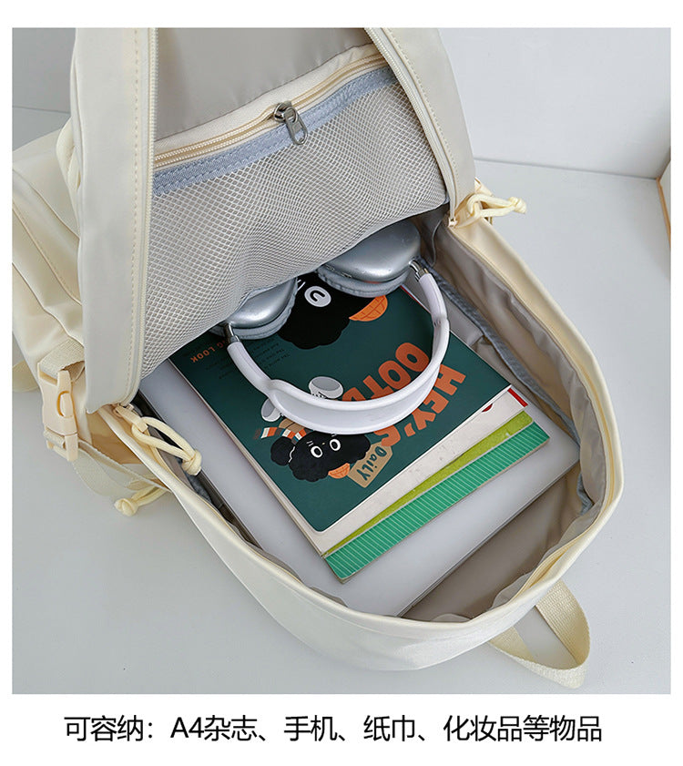 Large Capacity Backpack Women's New Fashion Simple School Bag Harajuku style solid color travel backpack for middle and high school students http://detail.1688.com/offer/967608488585.html