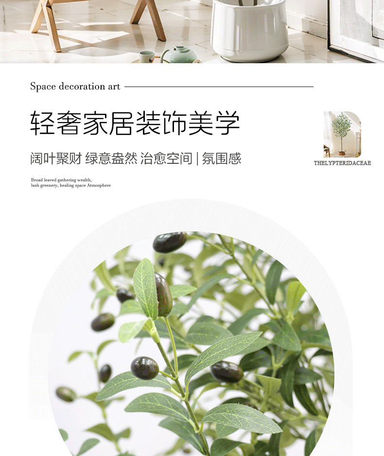 Artificial Plants Amazon Foreign Trade Wholesale Fake Tree Potted Artificial Olive Tree Indoor Large Green Plant Floor Ornament