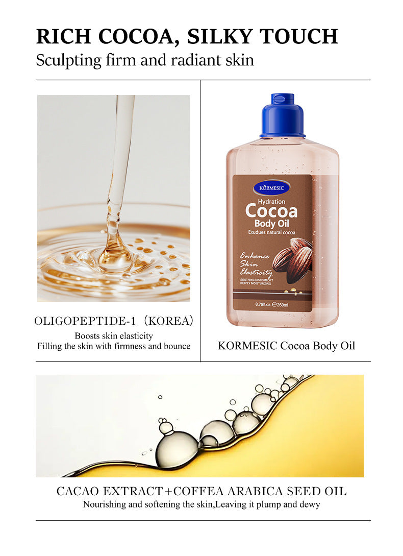 KORMESIC Full English Coconut Body Oil Body oil Massage Essential Oil260ml Cross-Border Foreign Trade Wholesale
