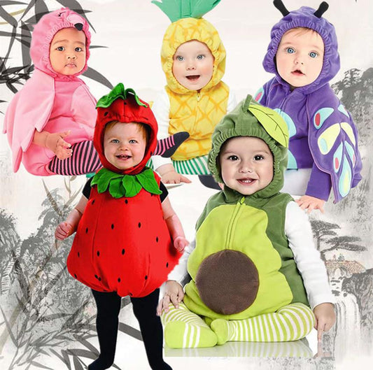 Christmas Halloween Baby Butterfly Costume Strawberry Costume Dress Fruit-Shaped Jumpsuit Performance costume