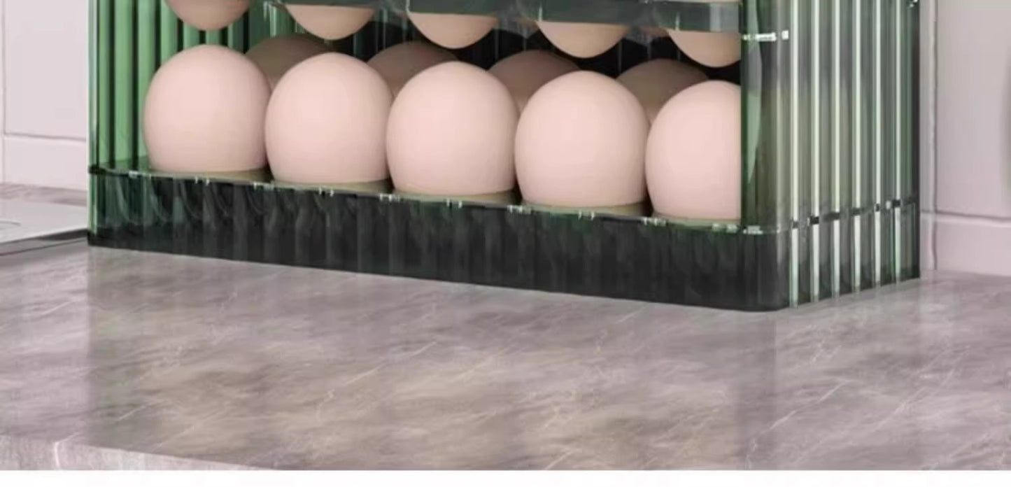 New Automatic Flip Egg Box Household Refrigerator Side Door Organizer Egg Storage Special Kitchen Fresh-keeping Pack