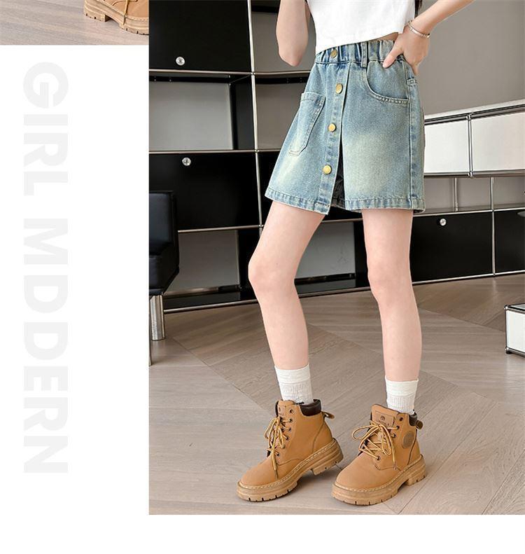 Children's Denim Skirt Short Thin Style2025 for Older Children Student Version Mid-Length Shorts