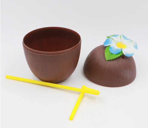 Amazon Hawaiian Party Decoration500ml Coconut Cup Hibiscus Fruit Cup Pineapple Cup Beverage Cup