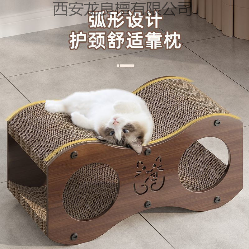Cat Scratching Board Walnut Wood Vertical Cat Claw Sofa Wear-Resistant Non-Corrugated Paper Cat Toy Cat House Villa Woven Cat Nest