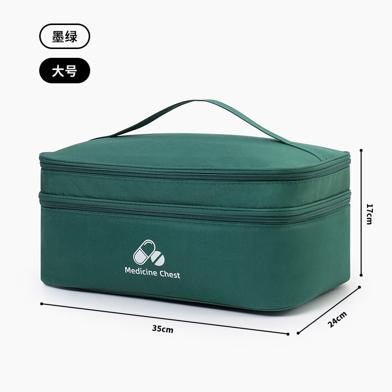 Outdoor First Aid Kit Large Capacity Household Medicine Box Double Layer Classification Storage Medicine Organizer Travel Portable Medicine Bag