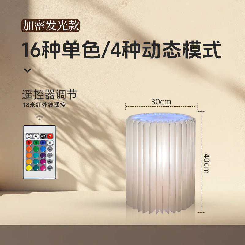 【Firefly Lantern】Live Streaming Background Decoration Foldable Round Column Paper Roman Column Folding Column Road Guide Ornament