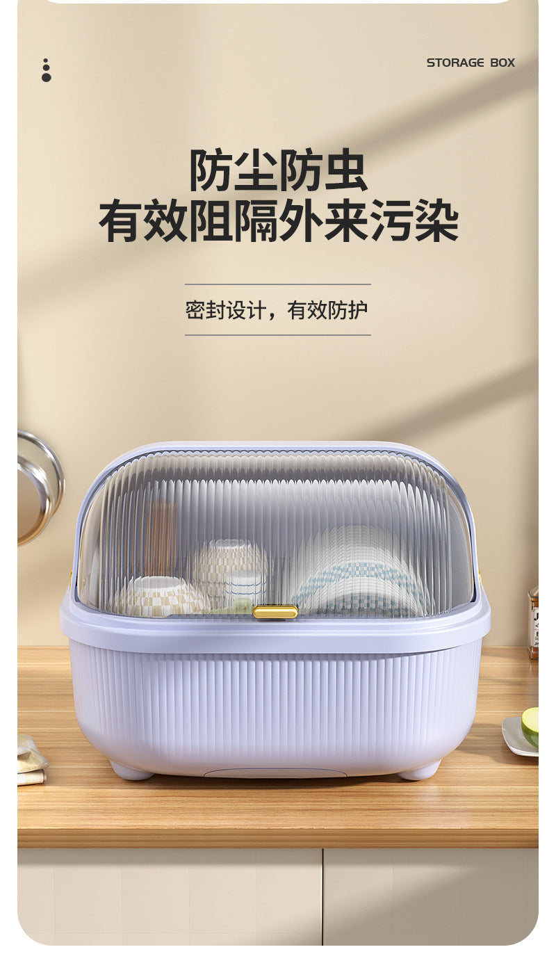 Bowl and Chopstick Storage Box with Lid, Draining Bowl Rack, Dish Plate Box, Baby Bottle, Tableware, Kitchen Household Bowl Cabinet