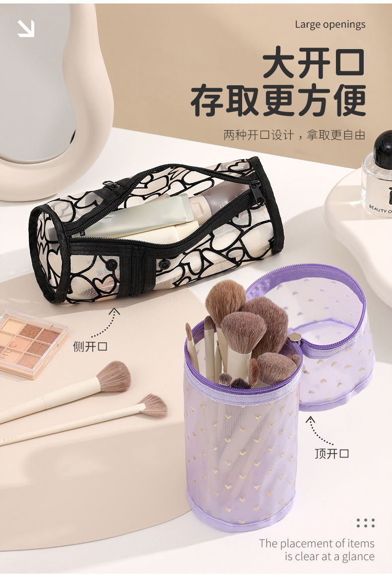 Beilian Mesh Pencil Case Vertical Transparent High-Value Stationery Box Cylindrical Student Back-to-School Season Pen Holder Bag Wholesale http://detail.1688.com/offer/954056083670.html