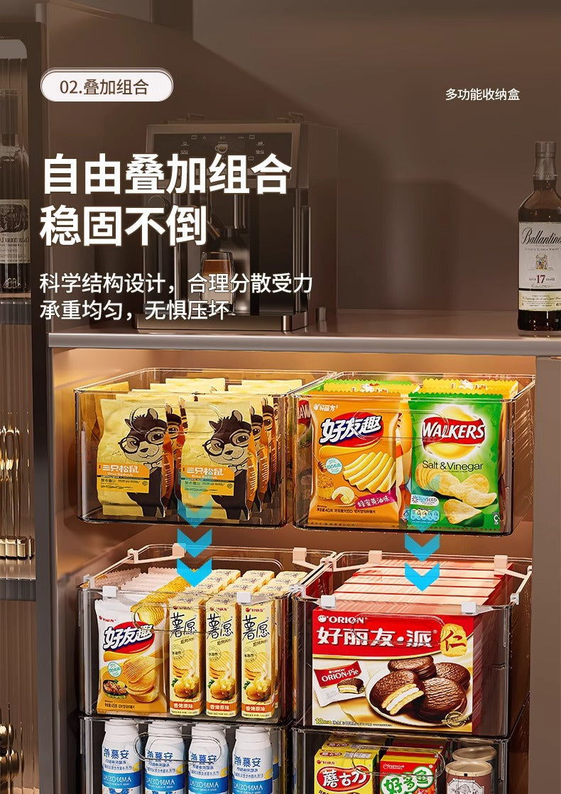 Storage Basket Desktop Snacks Miscellaneous Organizer Storage Box Cabinet Plastic Rectangular Transparent Acrylic Storage Box