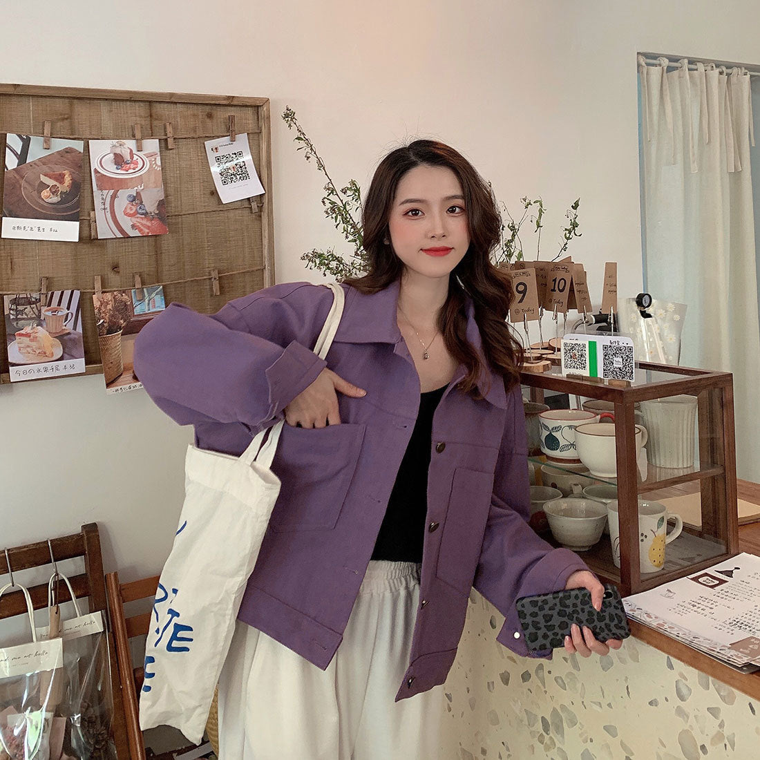2022Spring and Autumn New Style Internet Celebrity Loose Versatile ins Trendy Short Fresh Denim Jacket for Women Loose Fit