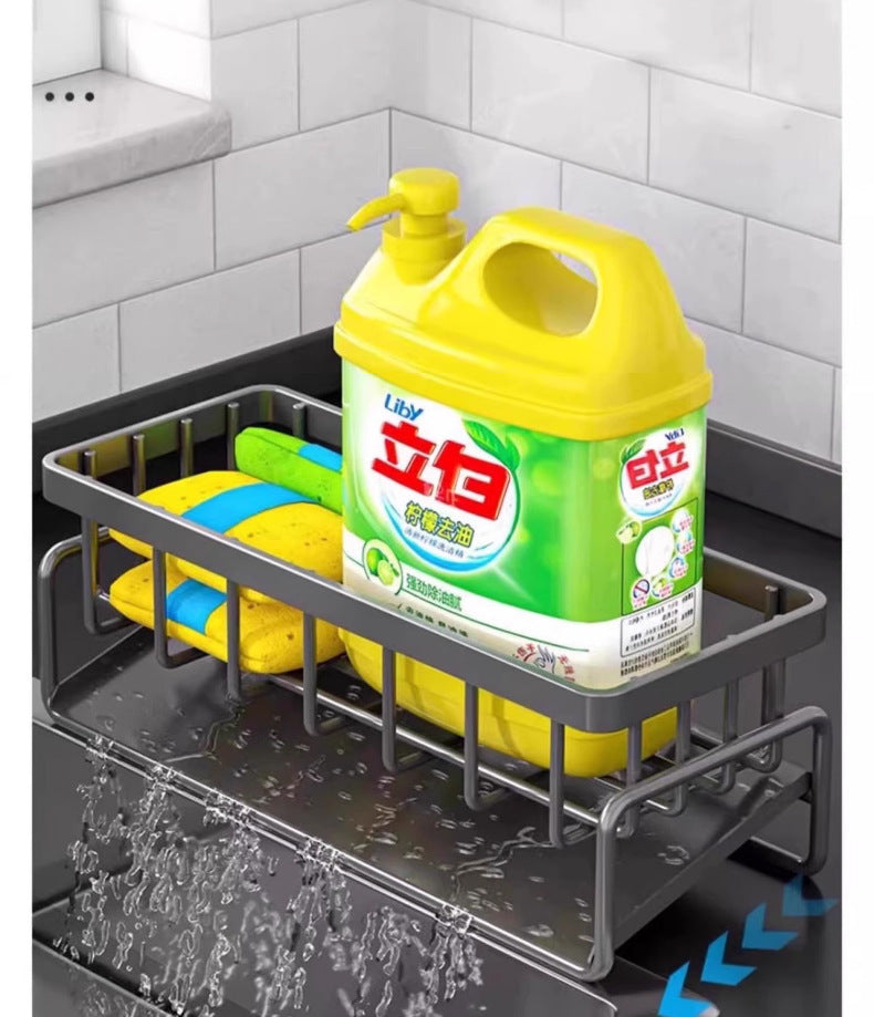 Kitchen Dish Rack Pool Detergent Sponge and Cloth Storage Rack Fabulous Draining Gadget Steel Wire Ball Sink Storage Rack