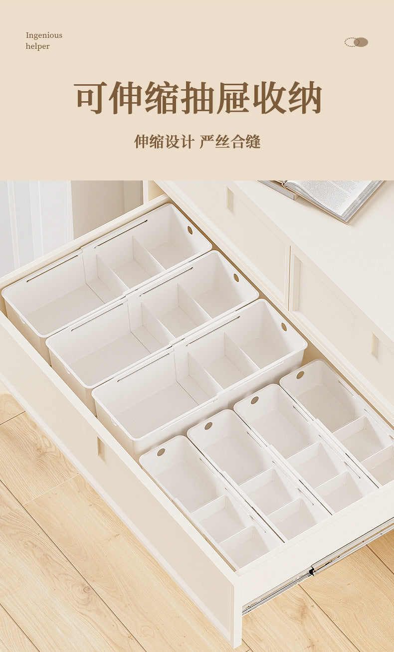 Drawer Storage Box Expandable Cabinet Divider Box Kitchen Tableware Desktop Cosmetics Miscellaneous Organizer Box