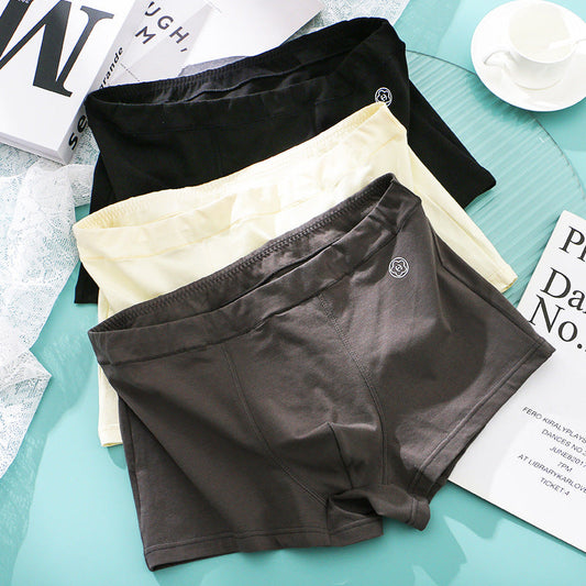 Huajie Long Solid Color Cotton Underwear Men's Underwear Slim Fit Boxer Briefs Simple Breathable Men's Comfortable Boxer Briefs Wholesale http://detail.1688.com/offer/783105309256.html