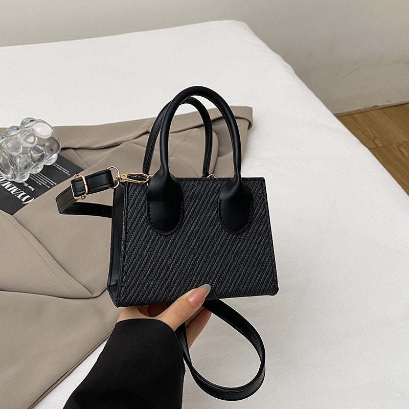Korean Style Simple Crossbody Personality Small Square Bag2024Summer new style casual stylish single-shoulder bag corduroy handbag