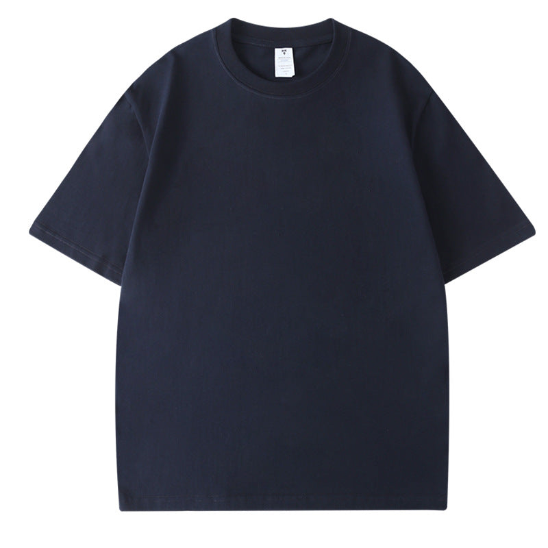 230G Men's Pure Cotton Crew Neck t Short-sleeve Drop Shoulder Cotton Workwear Printed Summer American Style oversize Men's Clothing t