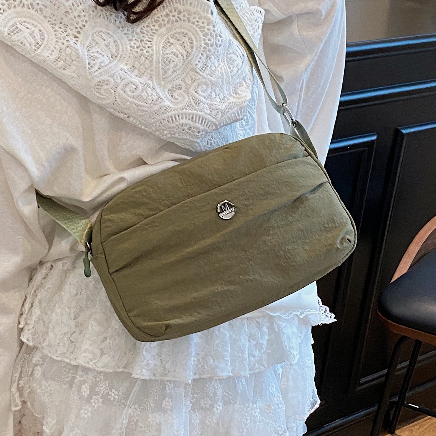 Casual texture niche design small square bag2025Spring New Fashionable Trendy Women's Single Shoulder Crossbody Bag